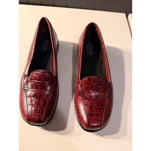 Clark's red Alligator embossed leather